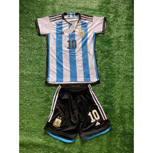 Conjunto Kit Niño Short Camiseta Argentina Messi 2022